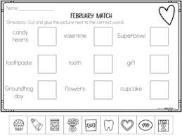 February Word Wall Calendar Pocket Chart Activity