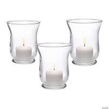 Small Clear Hurricane Candle Holders