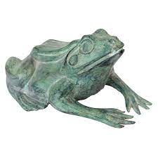 Bull Frog Cast Bronze Garden Statue