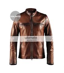 brown motorcycle leather jacket