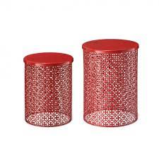 Metal Red Garden Stool Or Planter Stand