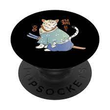 Amazon.com: Samurai Cat Swordsman Japanese Kitty Japan Cat With Kanji  PopSockets Swappable PopGrip : Cell Phones & Accessories