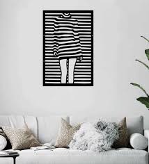 Buy Striped Girl Design Black Wooden