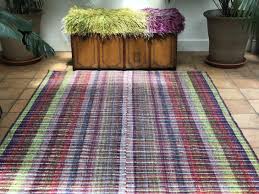 striped green turkish kilim rug