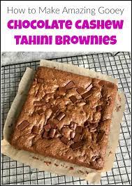 gooey chocolate cashew tahini brownies