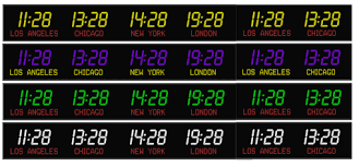 Digital Time Zone Clocks