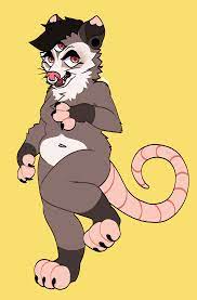 tried to make an opossum fursona, i dont usually draw furries so its not  the best sorry : rfurry