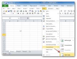 Where Are Edit Links And Break Links In Microsoft Excel 2007