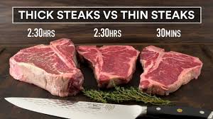 sous vide thick steaks vs thin steaks