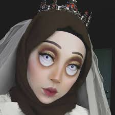 corpse bride makeup with coloured contacts