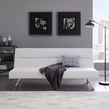 homestock white futon sofa bed faux