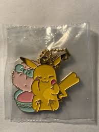 pokemon pikachu makeup metal keychain