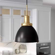 Brass Pendant With Metal Shade