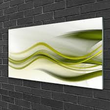Glass Wall Art Abstract Art Green Grey