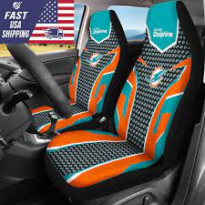 Us Miami Dolphins Car Seat Cover 2pcs