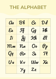cursive alphabet desk chart in