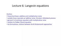 Ppt Lecture 6 Langevin Equations