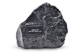 large black rock pet cremation urn