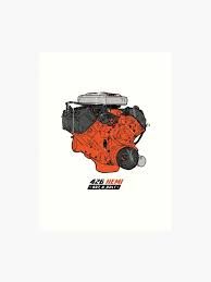 Dodge Chrysler Hemi 426 V8 Muscle Car Mopar Engine Art Print