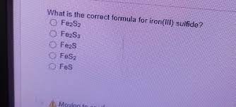 correct formula for iron iii sulfide