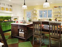 This virginia kitchen showcases vintage design elements paired with rustic textures and a retro palette. Green Vintage Inspired Kitchen Regina Bilotta Hgtv