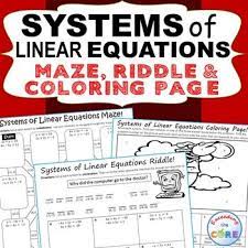 Fun Math Activities Linear Equations