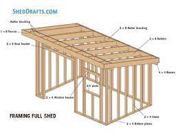 8 12 slant roof utility tool shed plans