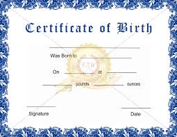 Best Photos Of Birth Certificate Template Printable Blank