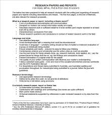 Research Outline Template         Free Sample  Example  Format    