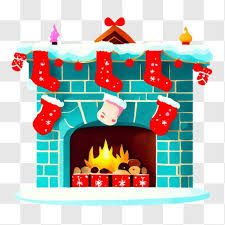 Cozy Fireplace With Stockings