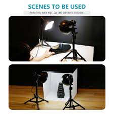 Neewer 2 X 15w Led Light Table Top Photography Studio Led Lighting Kit With Light Stand Tripod 13 7 19 4 Inches For Background Lighting Product Shooting Video Recording Etc Neewer Photographic Equipment