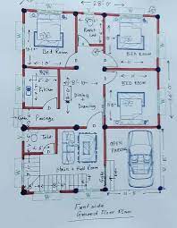3 Bhk House Plan With Parking Area 28