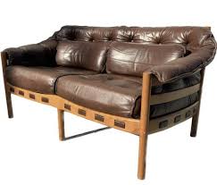 Coja Sofa In Leather By Arne Norell