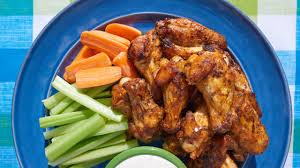 grilled buffalo bbq wings with blue