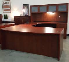 Ushape desks we offer a typical desk space furniture bow front ushape desk with the original purchaser against defects in cherry at your bestar furniture products. Desk U Shape Right Or Left Extended Bow Front Desk With Glass Door Hutch Smart Buy Office Furniture Office Furniture Austin Used Office Furniture