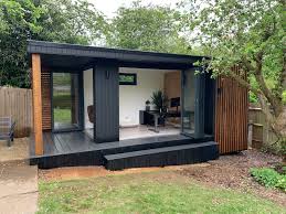 Garden Office With Storage On A Sloping