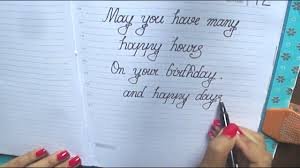 Here are 100 of the cutest birthday card messages for a boyfriend, which include sweet image cards to send to them with an email or in a facebook post. Happy Birthday Message In Cursive What To Write On Birthday Card In Cursive Good Wishes In Cursive Youtube