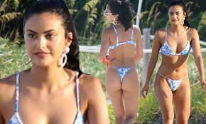 Camila Mendes heats up South Beach in a floral thong bikini on the set of  Netflix movie Strangers | Daily Mail Online