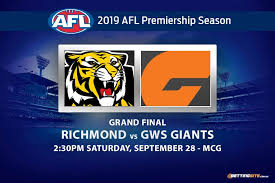Additionally, those with a watch afl subscription can stream any 2021 afl match live (outside of australia). Richmond Vs Gws Betting Tips Odds Afl Grand Final 2019