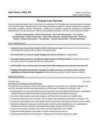 Managed Care Executive Resume