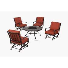 metal patio fire pit seating set