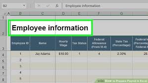 How To Prepare Payroll In Excel With Pictures Wikihow