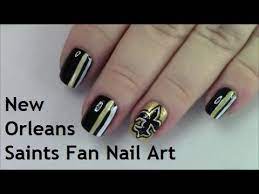 new orleans saints fan nail art