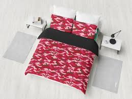 Red Camouflage Bedding Set Duvet Cover