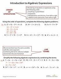 Algebraic Expressions Math Expressions