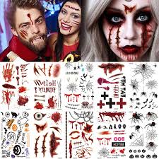 halloween tattoo stickers clown zombie