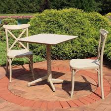 Sunnydaze Decor All Weather Bellemead 3 Piece Indoor Outdoor Table And Chairs Brown