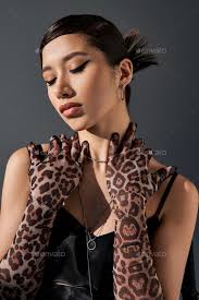 sensual asian woman with bold makeup