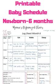 Printable Baby Schedule For Newborn To 6 Months Baby