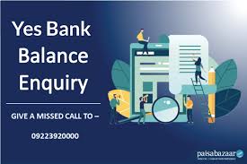 yes bank balance check by number